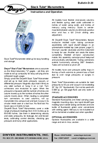 Thumbnail of document Manual - 1211 / 1212 Slack Tube Manometers